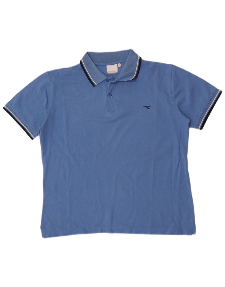 Camisa polo masculina Diadora azul médio