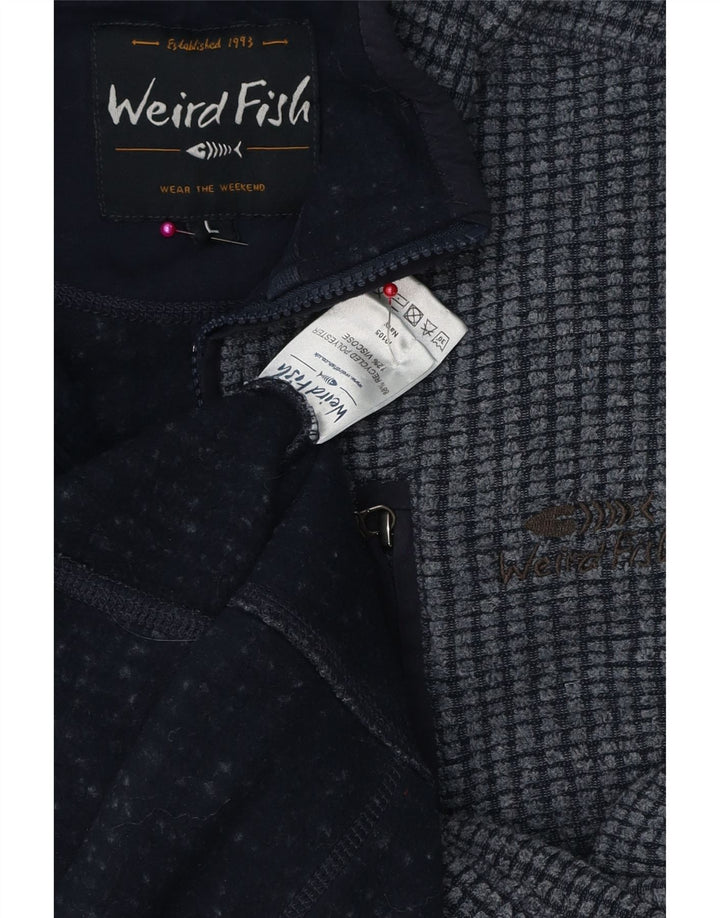 Jaqueta de lã masculina Weird Fish grande poliéster azul marinho