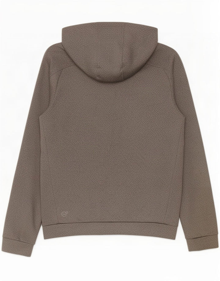 Suéter masculino Puma com capuz e zíper grande poliéster manchado cinza