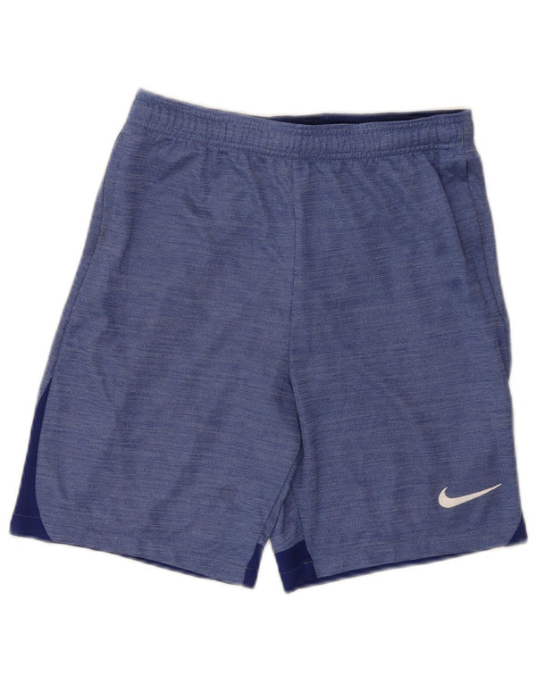 Shorts esportivos Nike Boys Dri Fit 13-14 anos XL azul manchado de poliéster