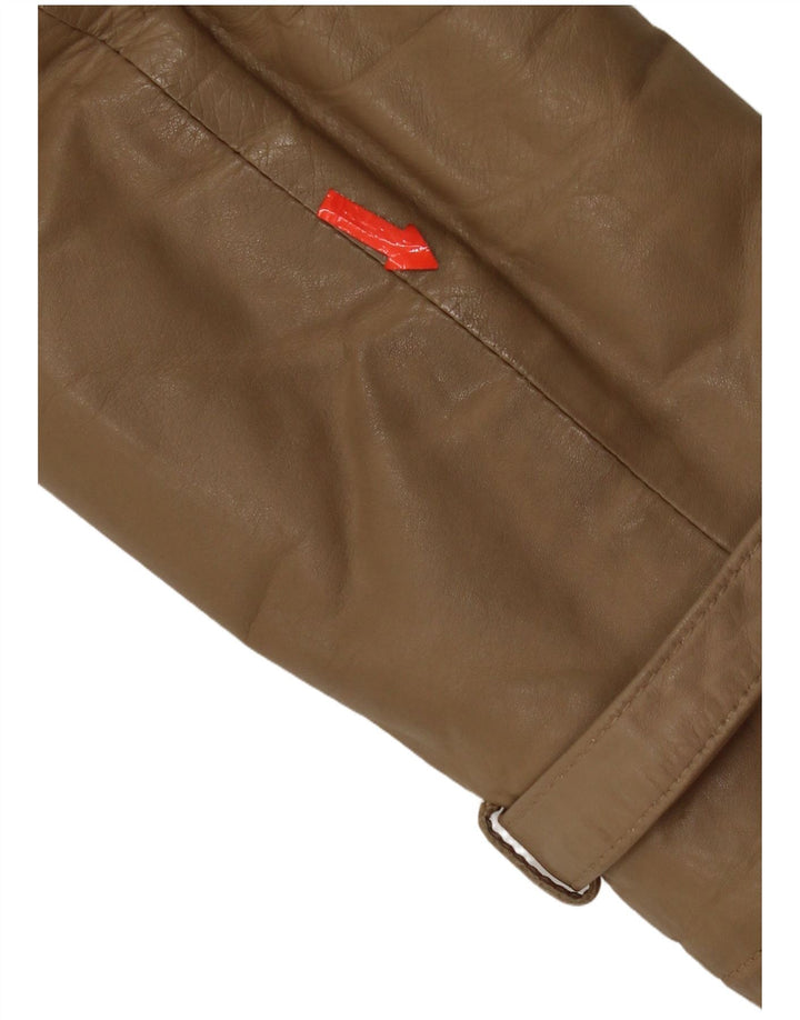 Jaqueta de couro masculina vintage IT 48 couro bege médio