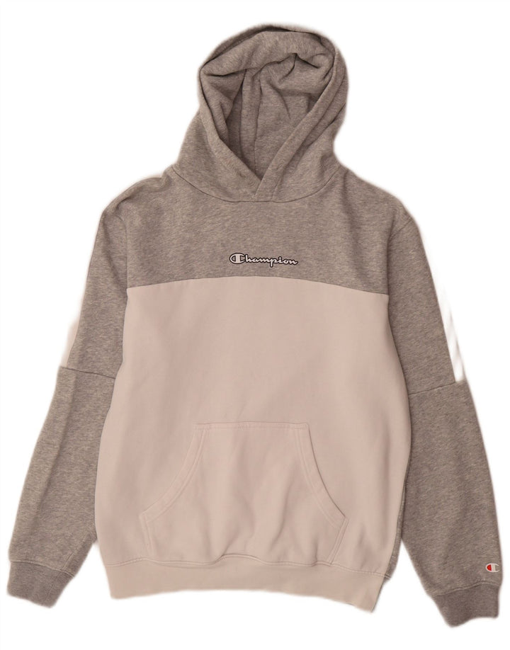 Jumper com capuz masculino Champion pequeno cinza colorblock