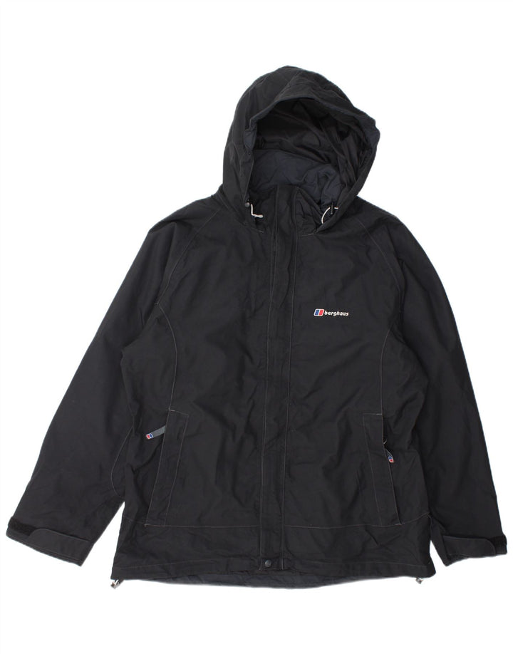 Jaqueta de chuva feminina grande com capuz Berghaus Reino Unido 16 grande nylon preto