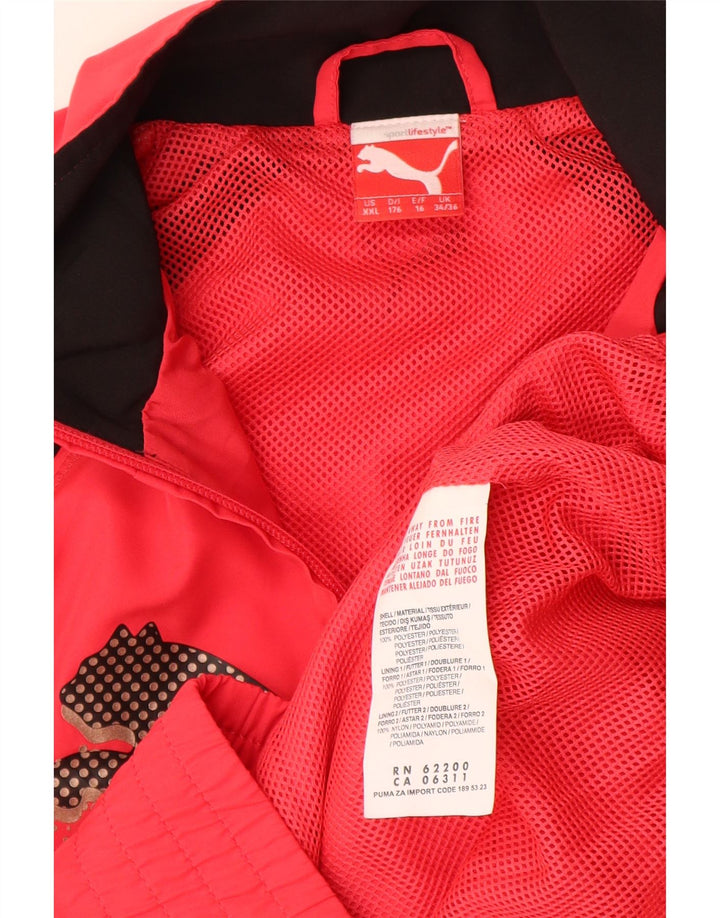 Jaqueta Puma Boys Graphic Tracksuit Top 15-16 Anos Vermelho Colorblock