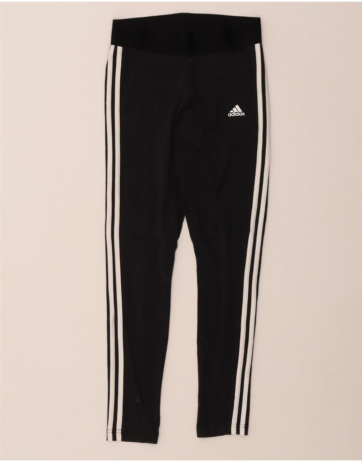 ADIDAS Womens Tight Fit Leggings UK 8/10 Pequeno Algodão Preto