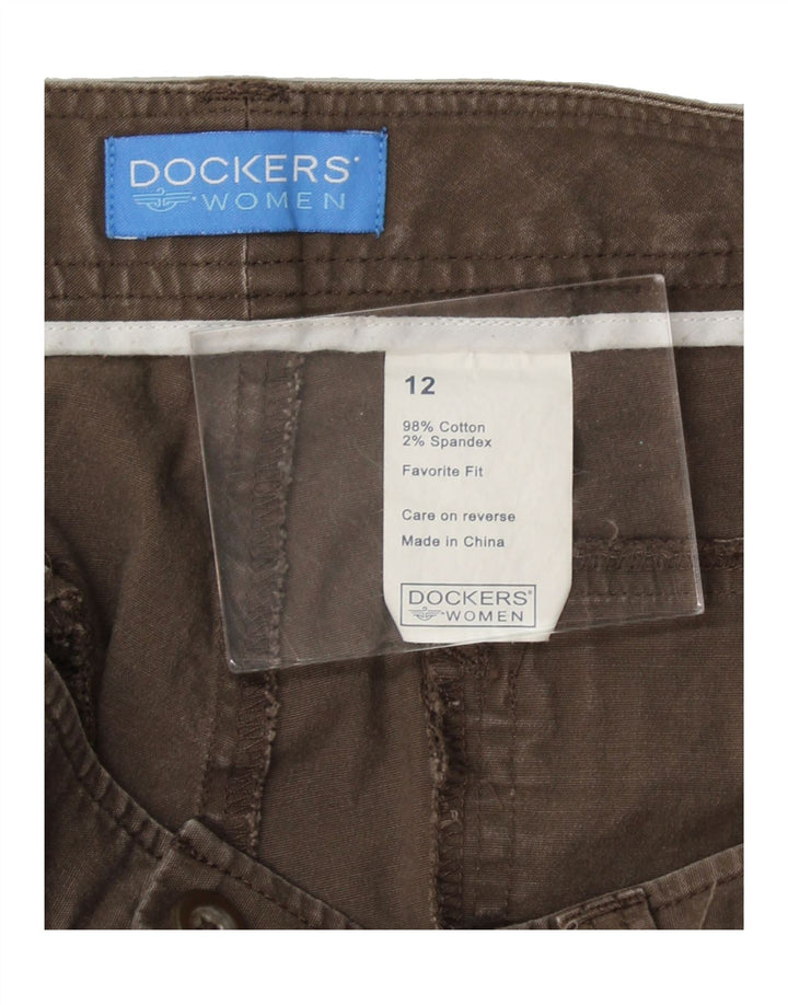 DOCKERS Womens Straight Capri Trousers US 12 Large W34 L23 Brown Cotton Vintage Dockers and Second-Hand Dockers from Messina Hembry 