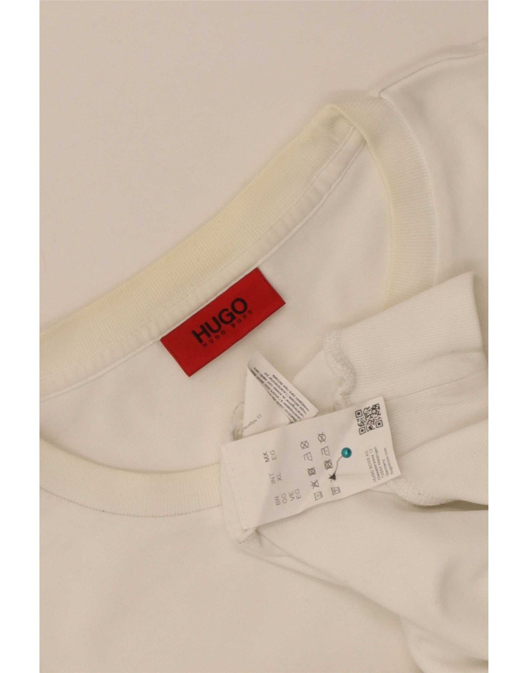 Hugo Boss Mens Graphic Moletom Jumper XL Algodão Branco