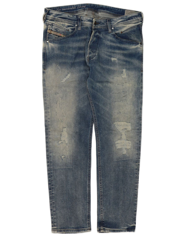 Diesel Masculino Belther Regular Slim Tapered Jeans W34 L30 Azul