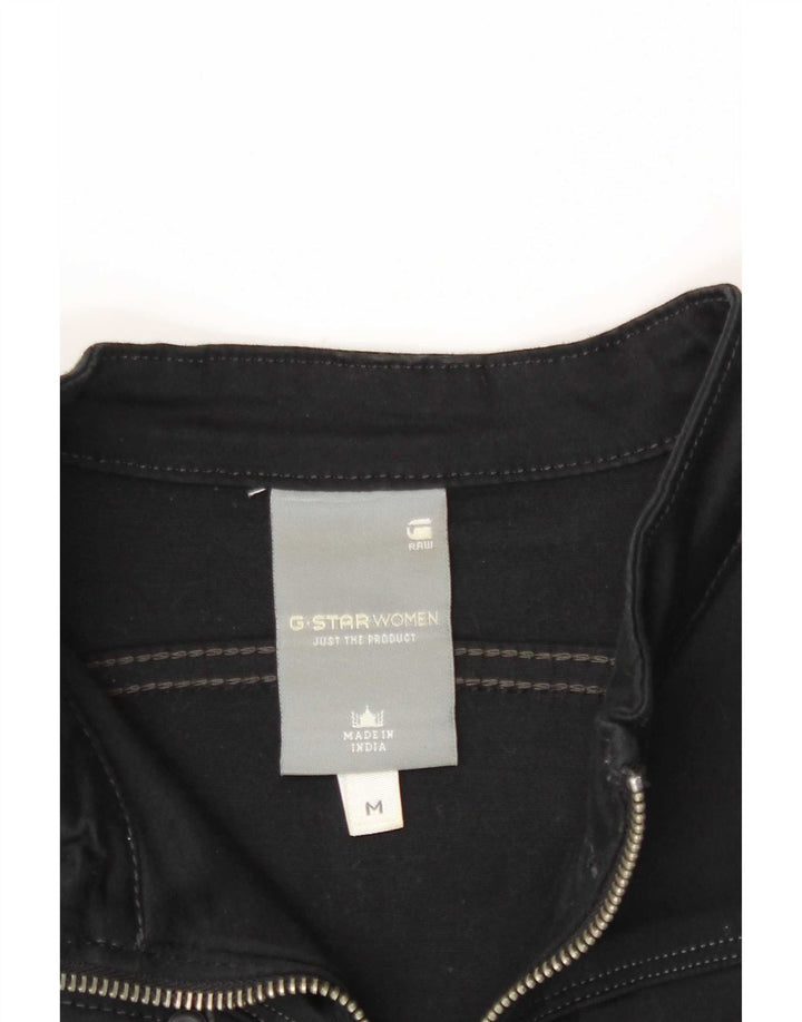 Vestido básico feminino de manga comprida G-Star UK 12 algodão preto médio