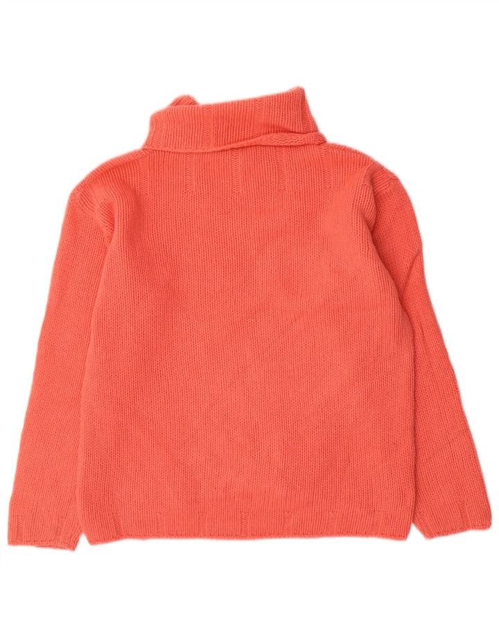 Suéter feminino Laura Berlucchi com gola redonda Reino Unido 16 lã de carneiro rosa grande