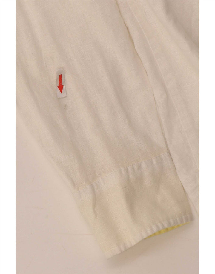 Camisa masculina Pierre Cardin grande linho branco