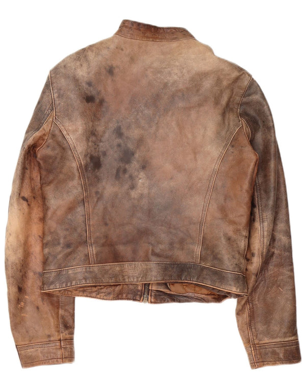 Jaqueta feminina vintage de couro Racer IT 48 XL marrom