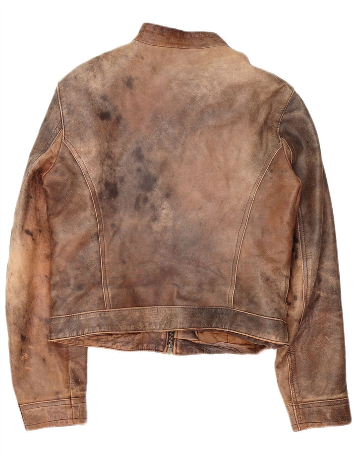 Jaqueta feminina vintage de couro Racer IT 48 XL marrom