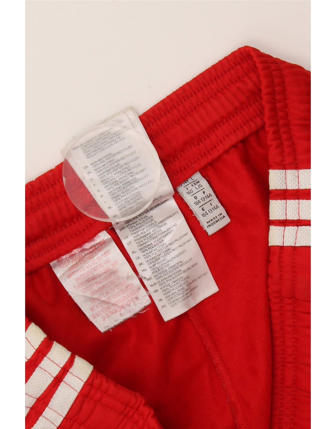 ADIDAS Meninos Calças de Treino Joggers 13-14 Anos Poliéster Vermelho