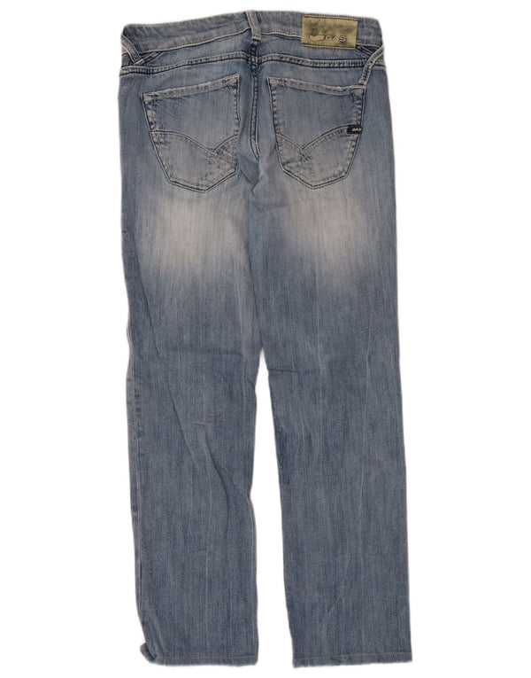 Jeans retos femininos Gas W29 L34 algodão azul