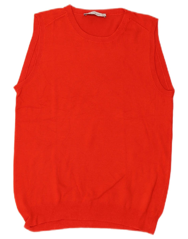 Zara Womens Vest Tank Top UK 14 Grande Vermelho