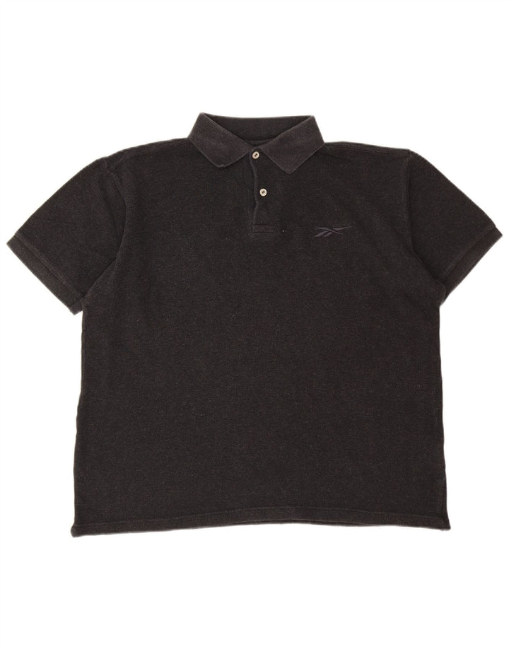 Camisa polo masculina Reebok grande algodão cinza