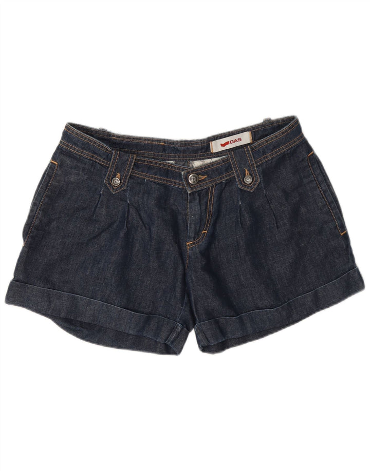 Shorts jeans feminino Gas W29 médio algodão azul marinho