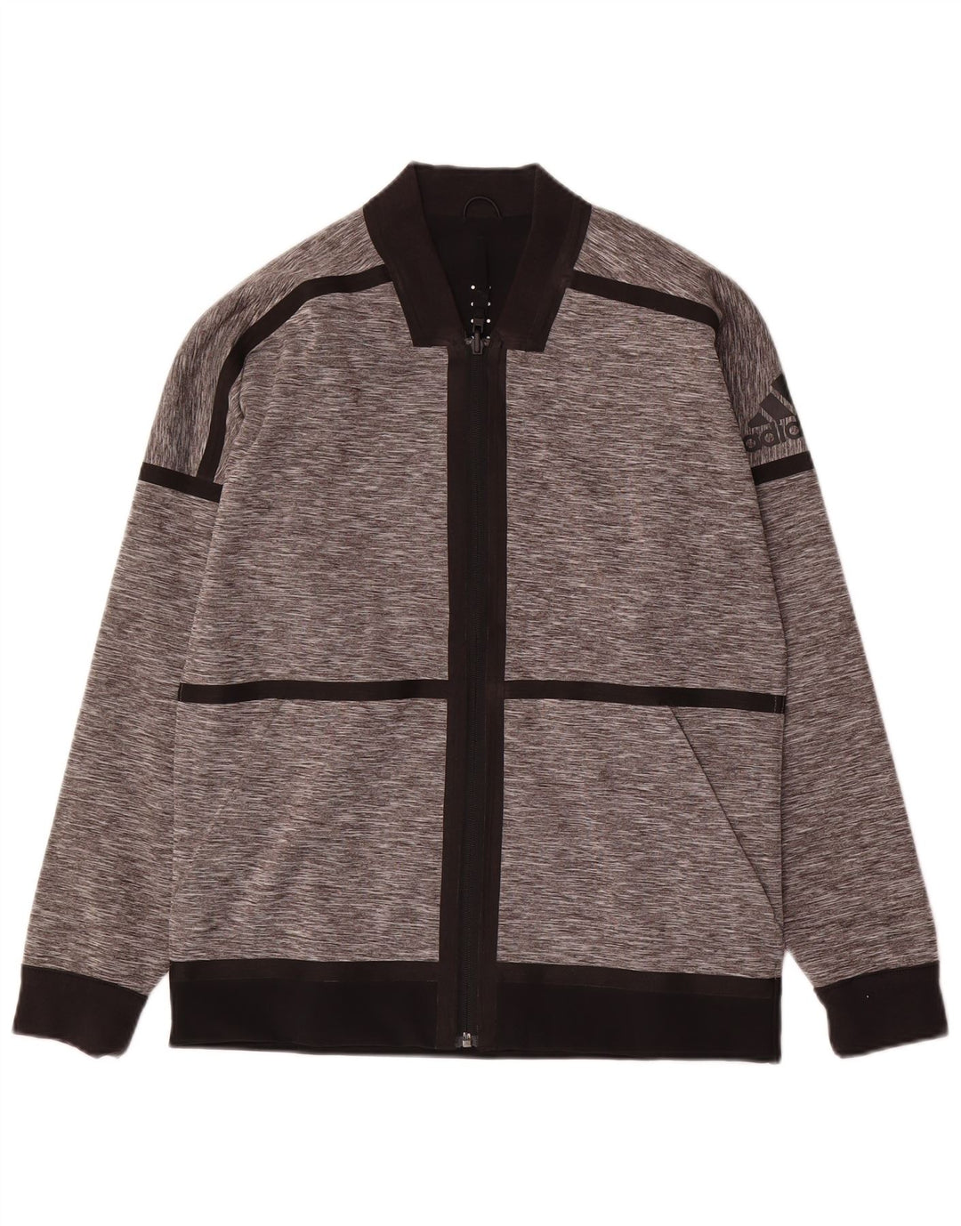 Adidas masculino reversível agasalho top jaqueta pequena cinza colorblock