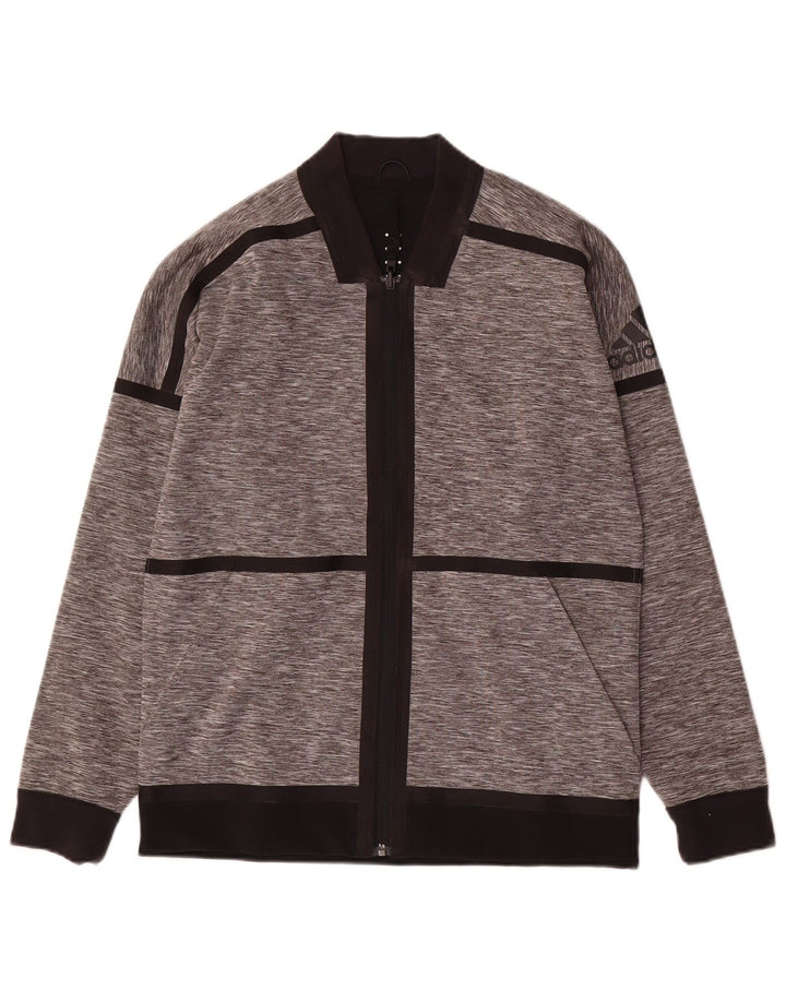 Adidas masculino reversível agasalho top jaqueta pequena cinza colorblock