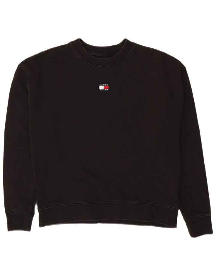 Suéter Tommy Hilfiger feminino cropped oversized Reino Unido 10 pequeno preto