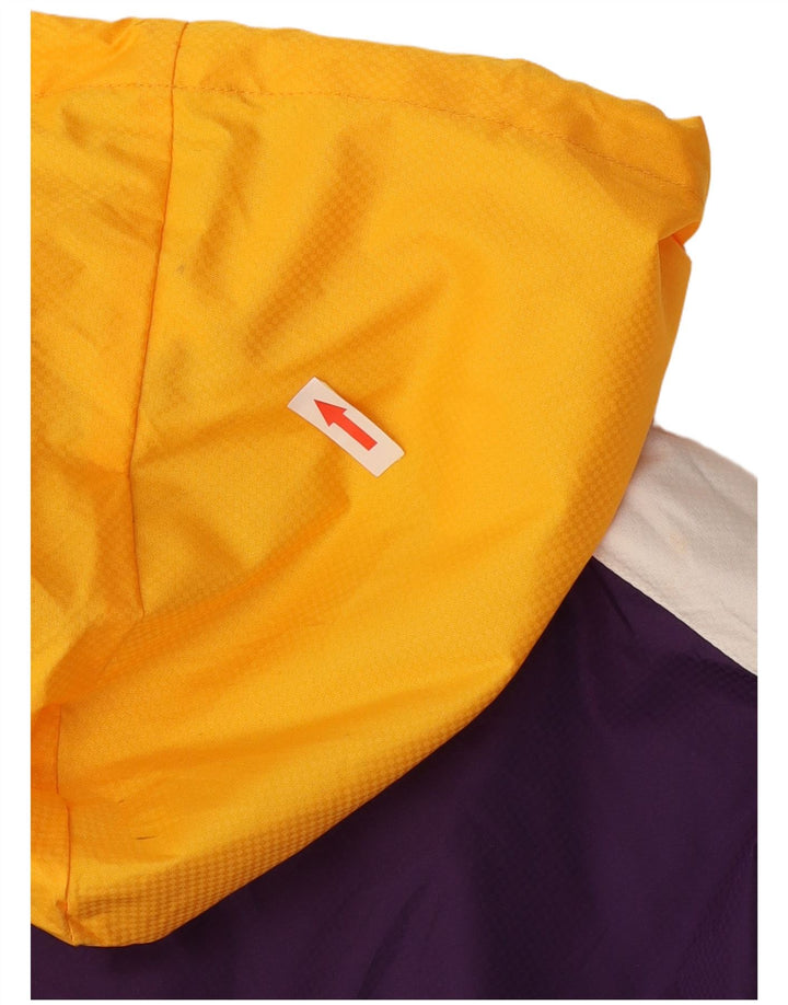 Jaqueta de chuva masculina Mitchell & Ness Graphic UK 40 grande bloco colorido roxo