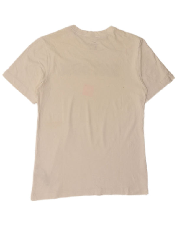 Camiseta gráfica feminina Nike UK 10 pequena algodão branco