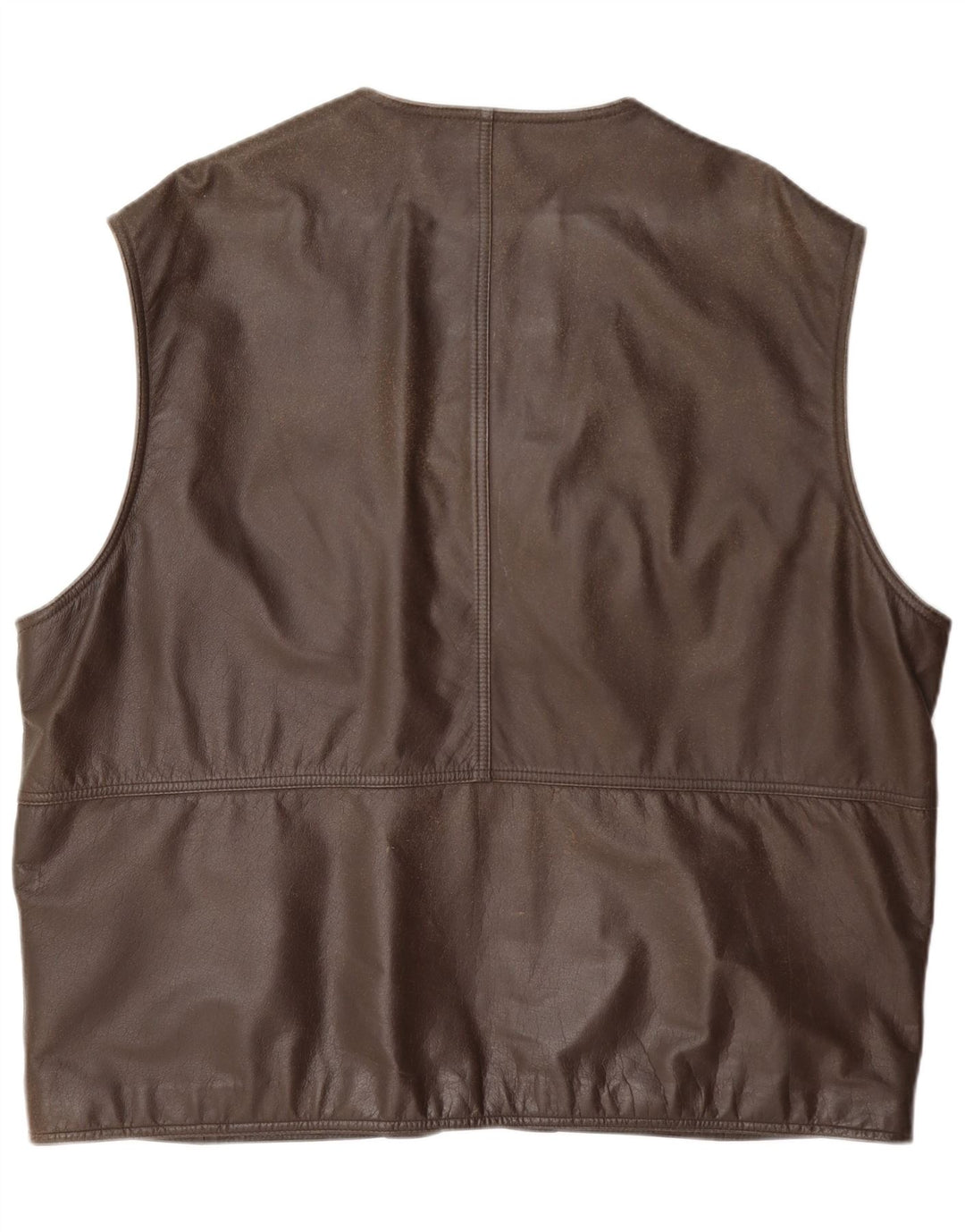 Colete utilitário masculino de couro Itallo IT 60 4XL marrom