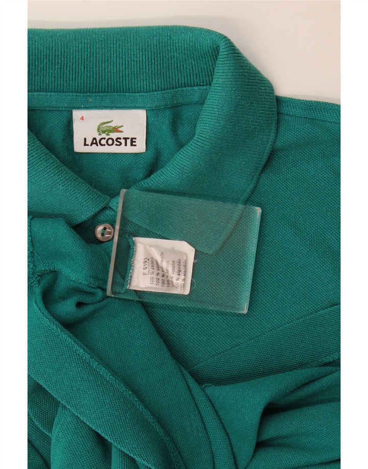 Camisa polo masculina Lacoste tamanho 4 algodão verde médio