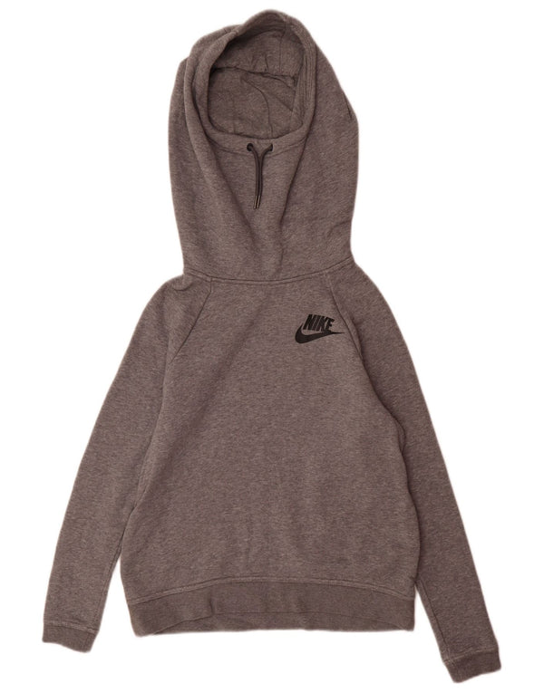 Nike Womens Hoodie Jumper UK 6 XS Cinza Algodão