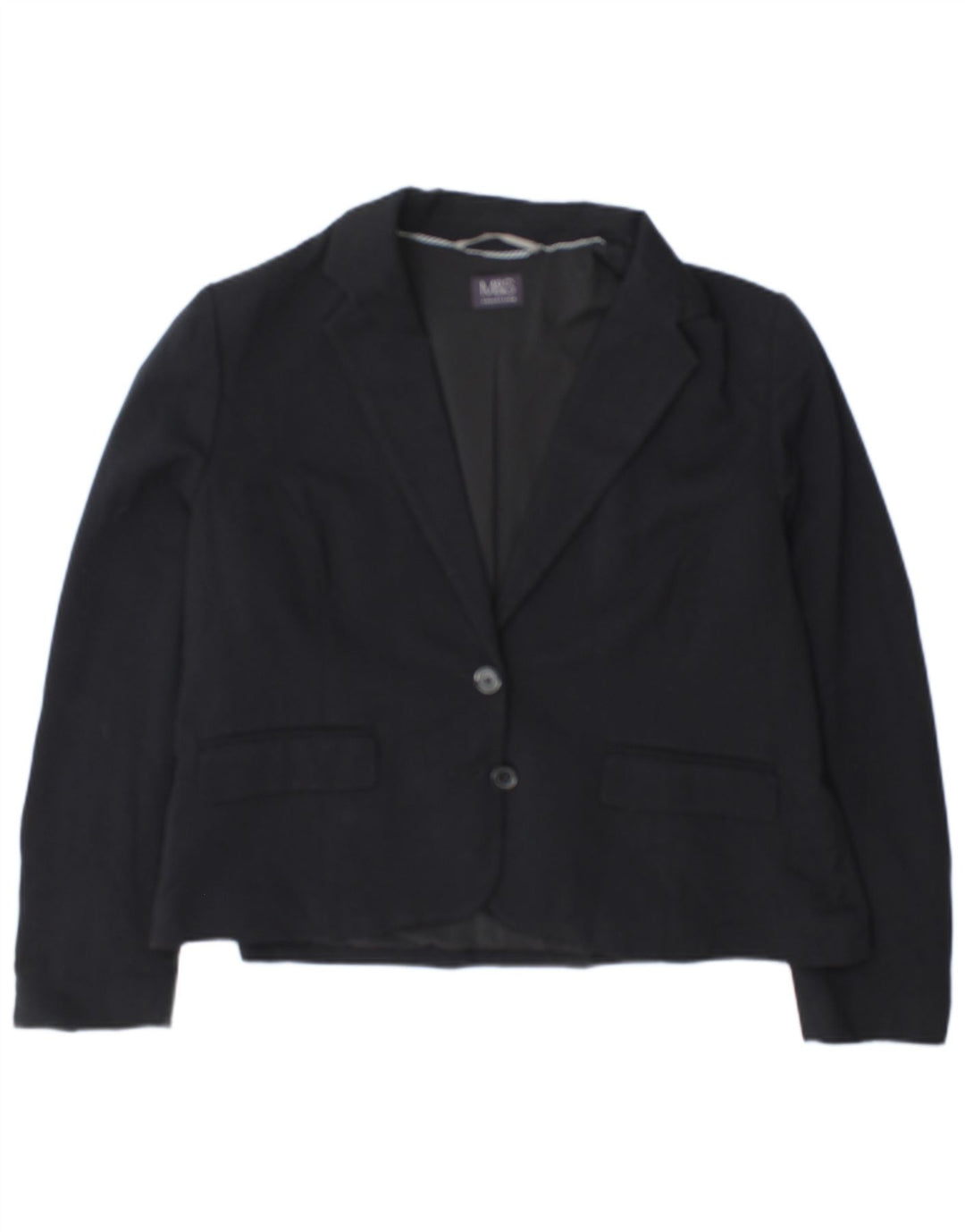 Jaqueta blazer feminina de 2 botões Marks & Spencer Reino Unido 18 XL azul marinho poliéster