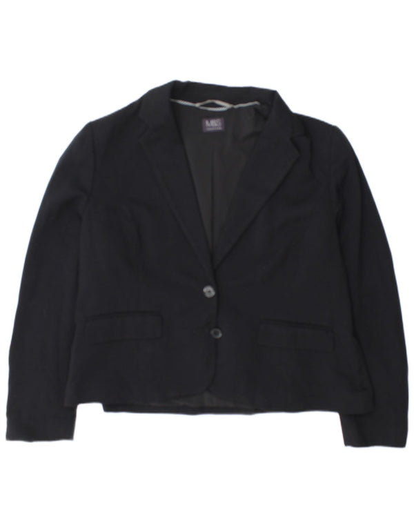 Jaqueta blazer feminina de 2 botões Marks & Spencer Reino Unido 18 XL azul marinho poliéster