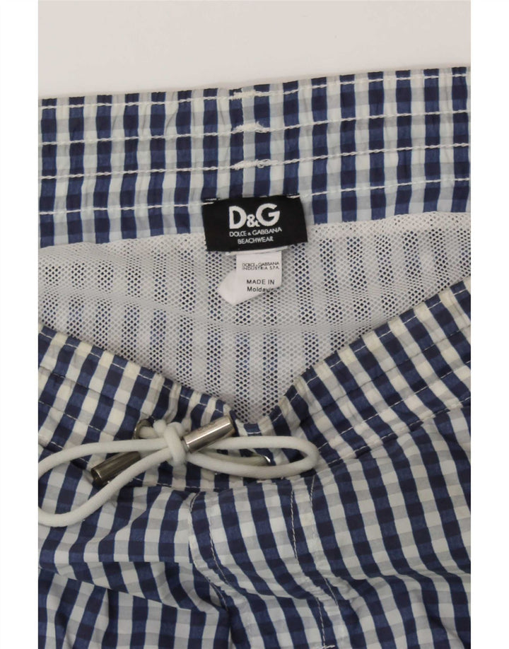 Dolce & Gabbana Shorts de banho masculino grande xadrez azul