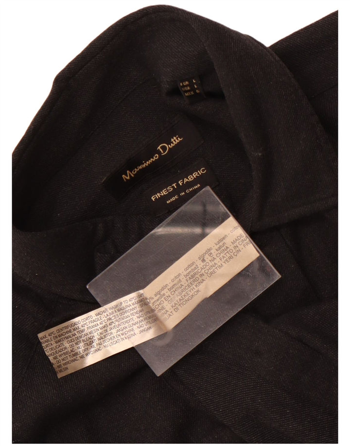 Camisa masculina Massimo Dutti grande algodão preto