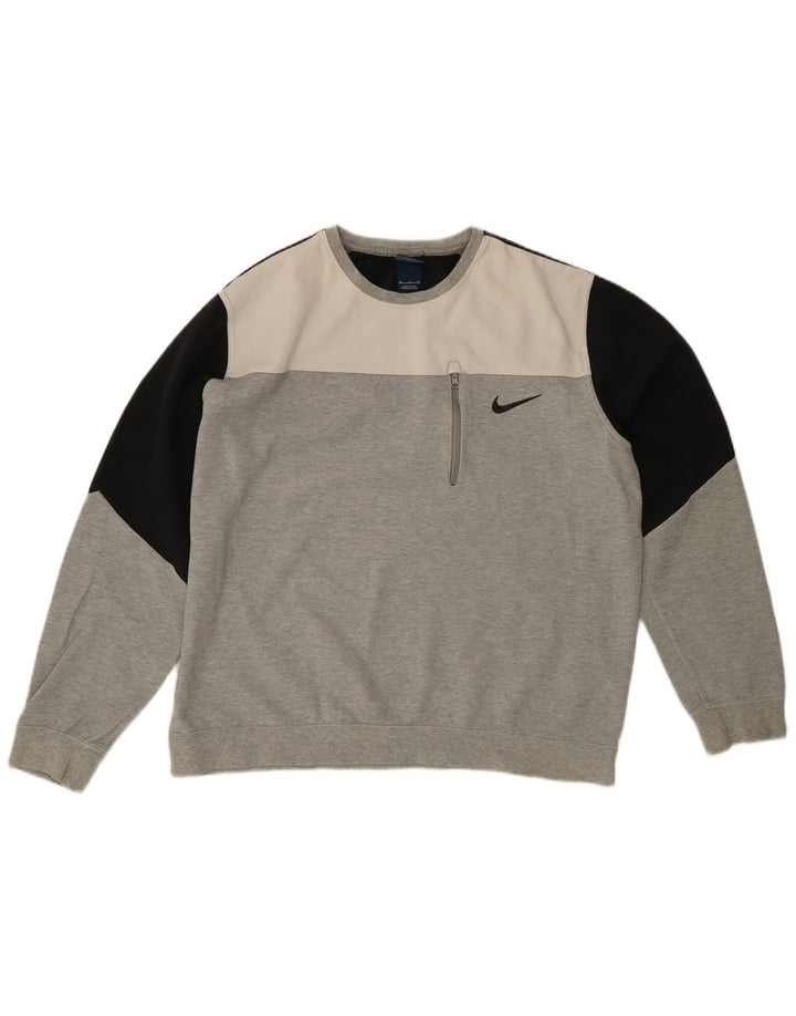 Moletom masculino NIKE Jumper XL cinza colorblock algodão