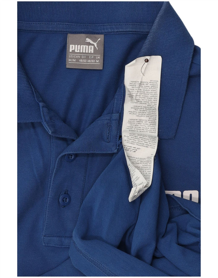 Camisa polo masculina PUMA Graphic azul médio algodão