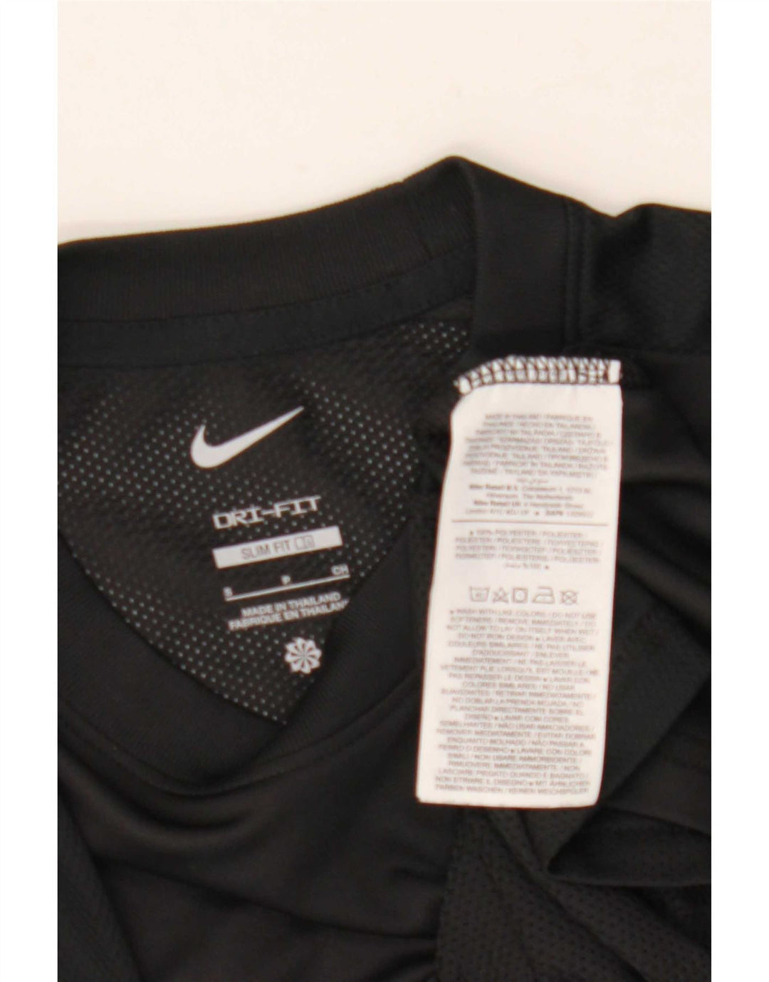 Nike Mens Dri Fit Slim Camiseta Top Pequeno Poliéster Preto