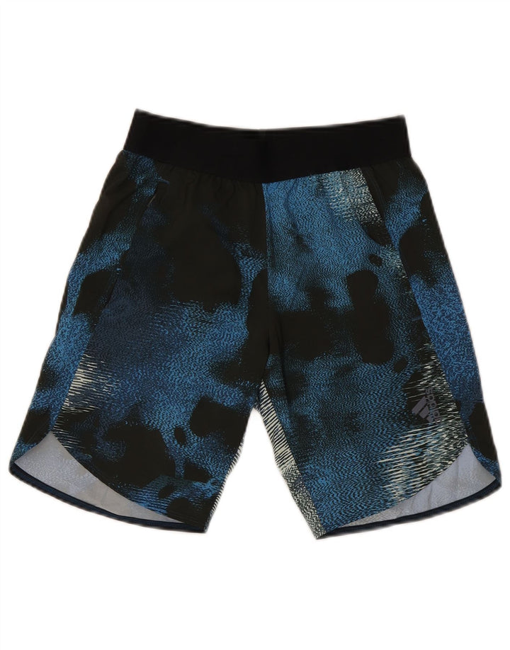 Shorts esportivos masculinos Adidas 11-12 anos azul colorblock poliéster