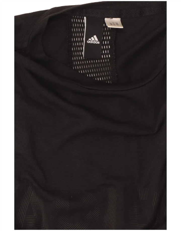 ADIDAS Womens Graphic Vest Top UK 8 Pequeno Preto