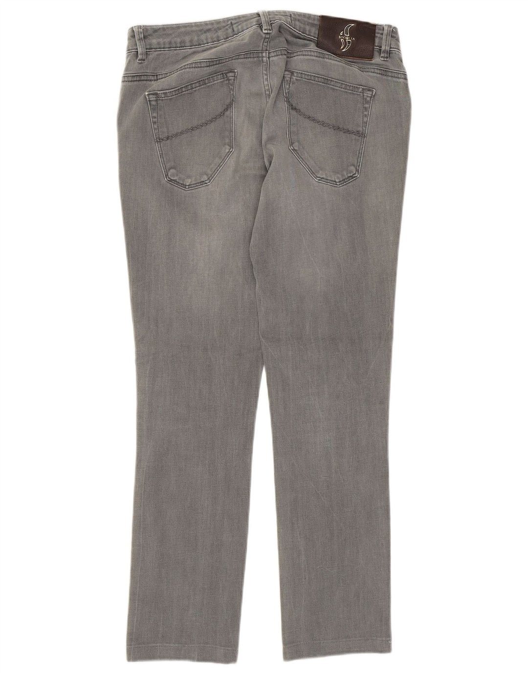 SIVIGLIA Jeans retos femininos W31 L27 algodão cinza