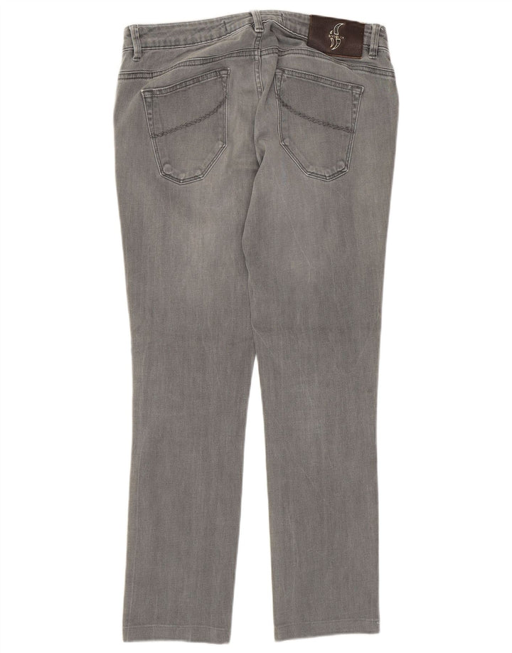 SIVIGLIA Jeans retos femininos W31 L27 algodão cinza