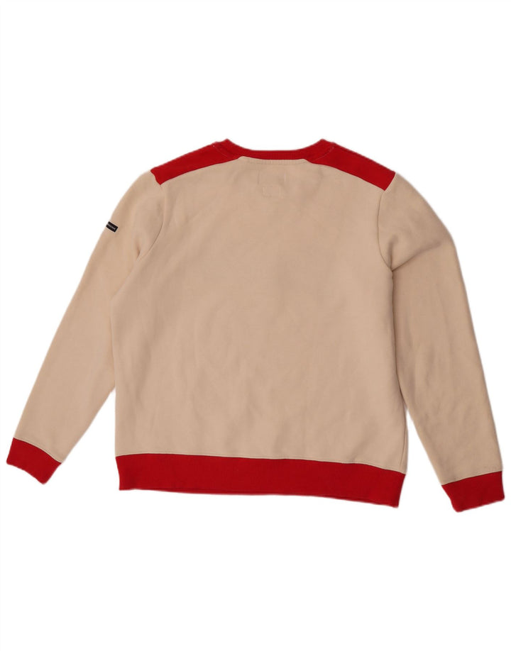 Superdry moletom feminino jumper UK 12 médio off white colorblock