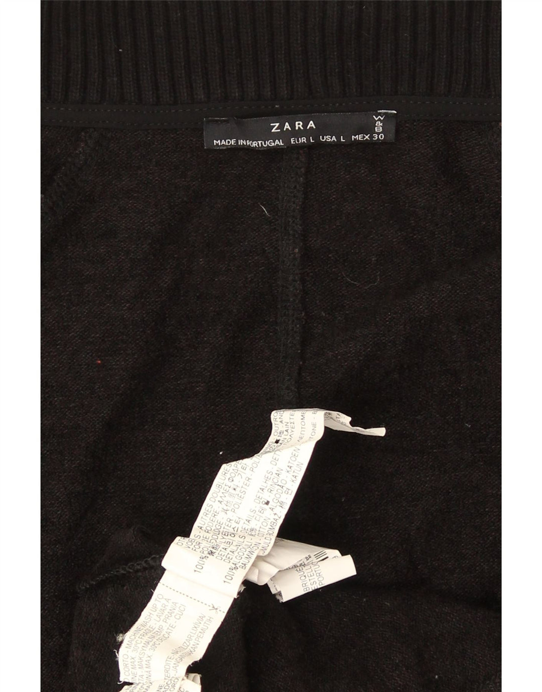 Zara Suéter feminino oversized longline cardigan Reino Unido 16 grande poliéster preto