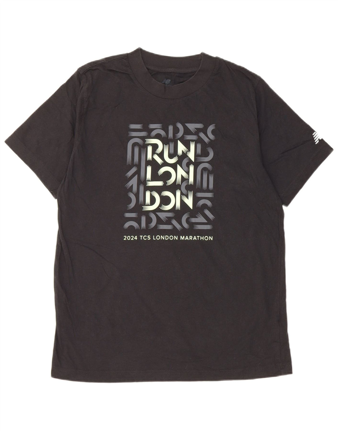 Camiseta gráfica masculina New Balance algodão preto médio