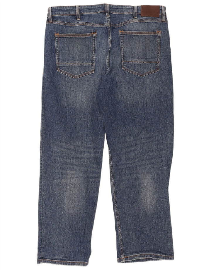 Calça jeans masculina Marks & Spencer solta W38 L31 algodão azul marinho