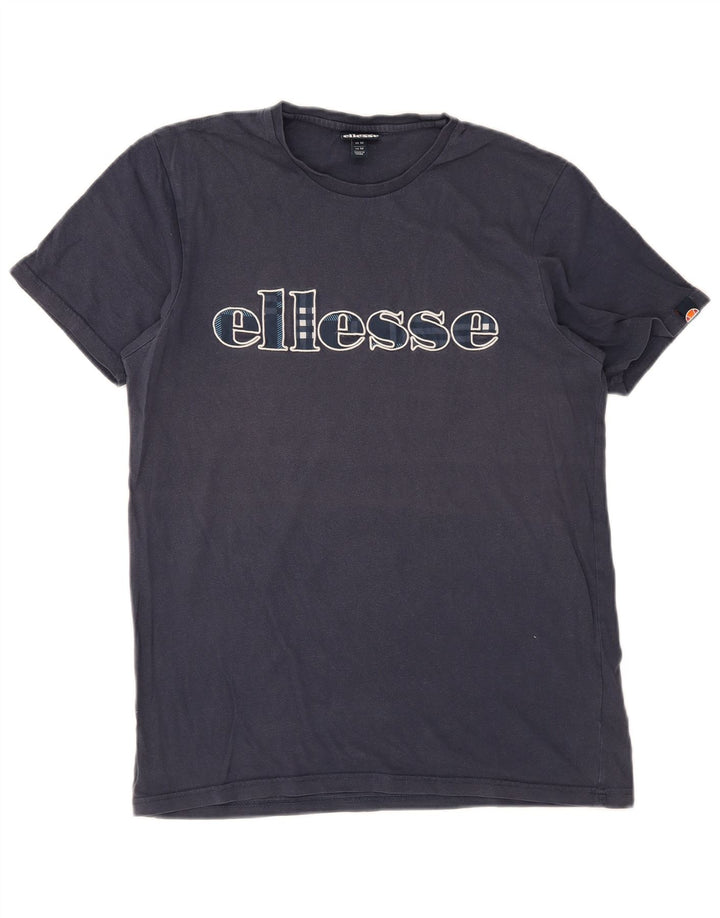 Ellesse Camiseta masculina gráfica Top médio algodão azul marinho