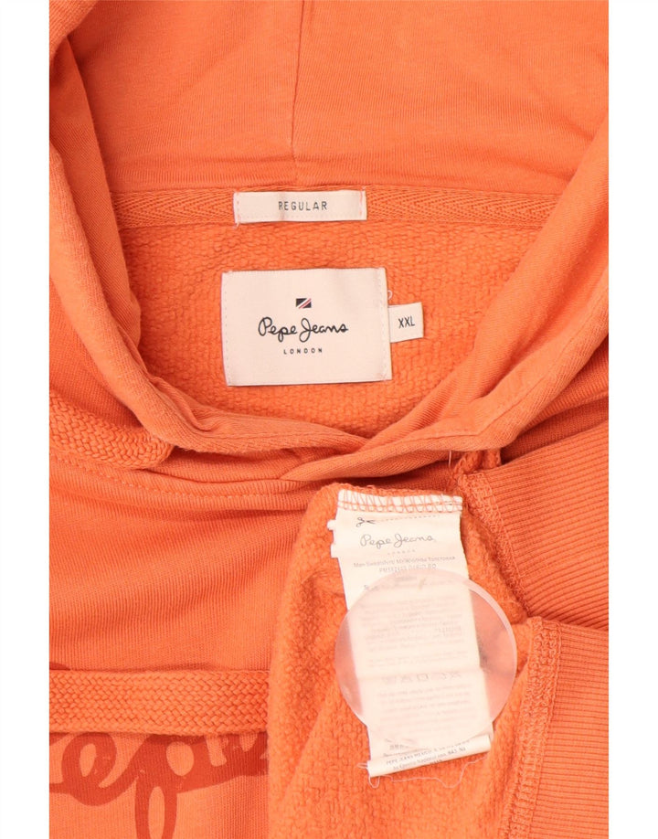 PEPE JEANS Suéter gráfico masculino com capuz 2XL algodão laranja