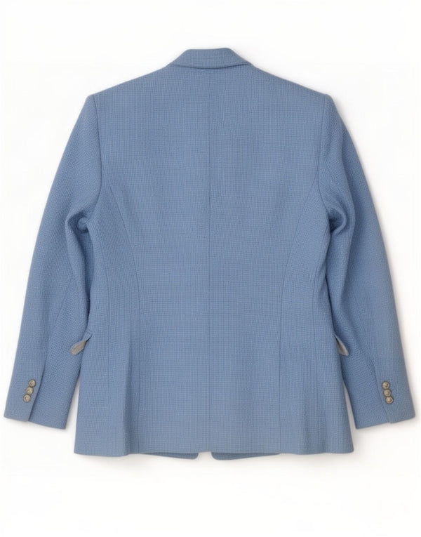Zara Womens Open Blazer Jacket Reino Unido 10 pequeno algodão azul