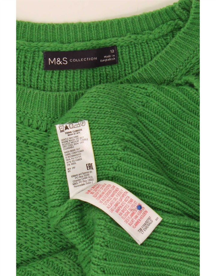 Suéter feminino Marks & Spencer com gola canoa Reino Unido 12 verde médio