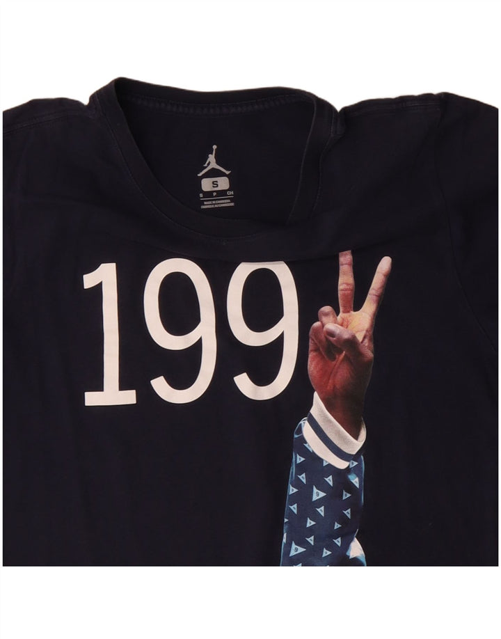 JORDAN Camiseta masculina gráfica top pequeno algodão azul marinho